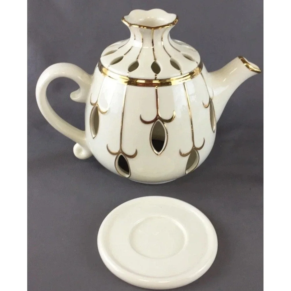 Partylite Tea for Two‎ Votive Candle Holder Teapot w/Matching Cup & Saucer Sets